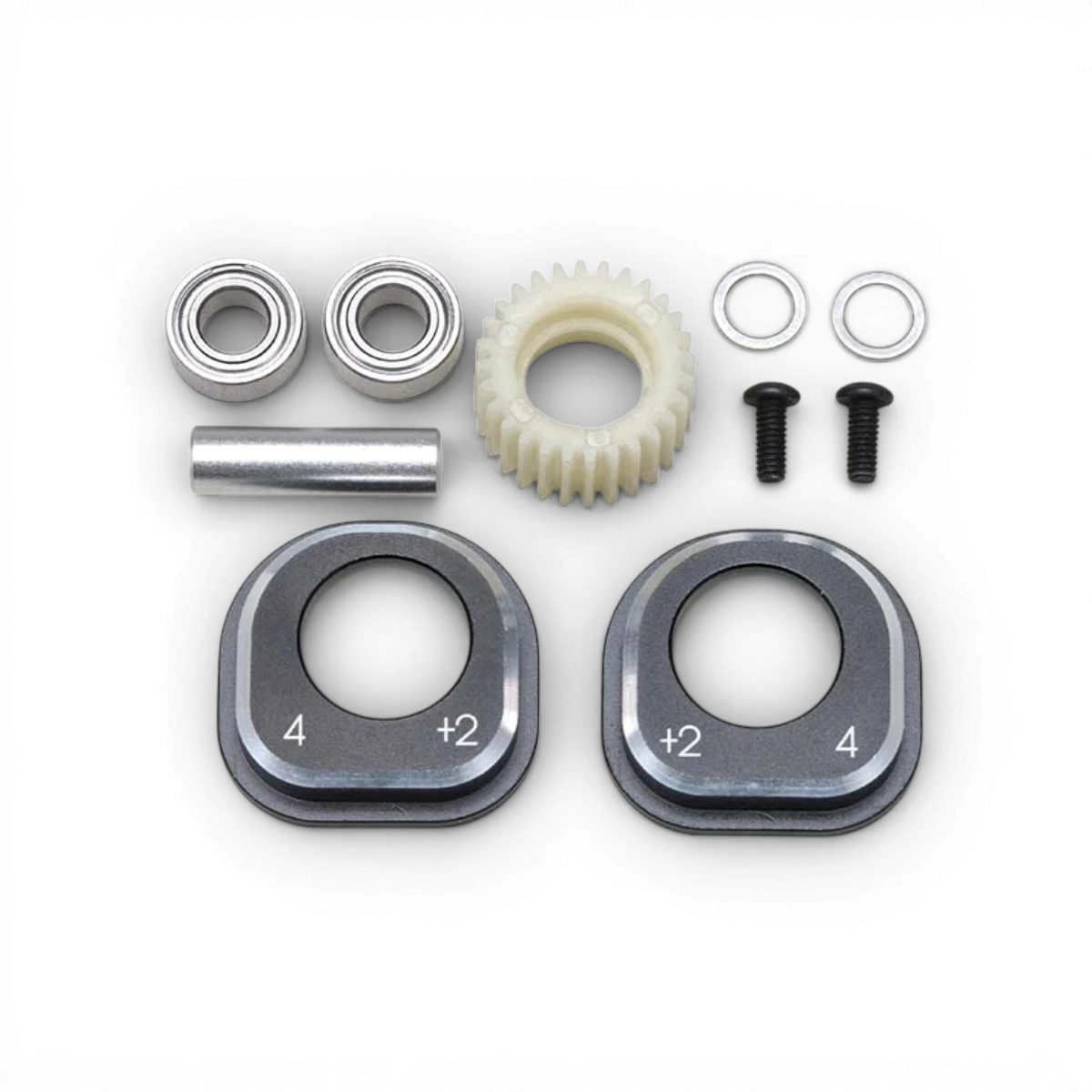 Pièces détachées Conversion 4 pignons MD 1.0 de Team Yokomo, composants pour voiture RC, vue en gros plan