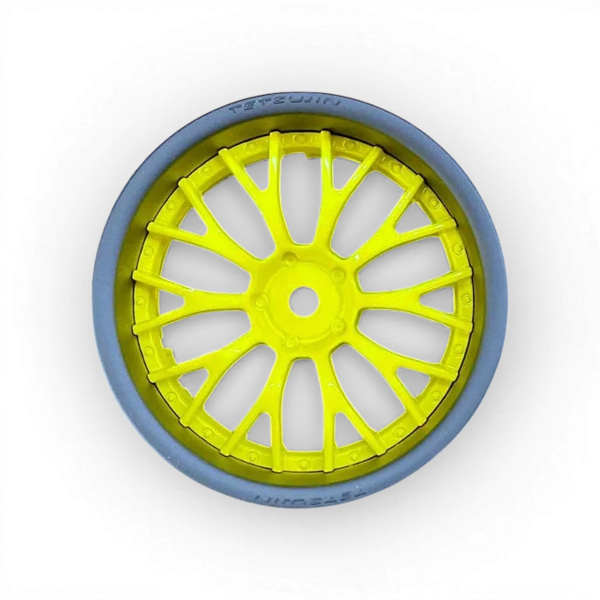 Roues Tetsujin Daisy Jaune gloss et Noir mat, design élégant pour vélo ou skateboard, finition brillante et mate.