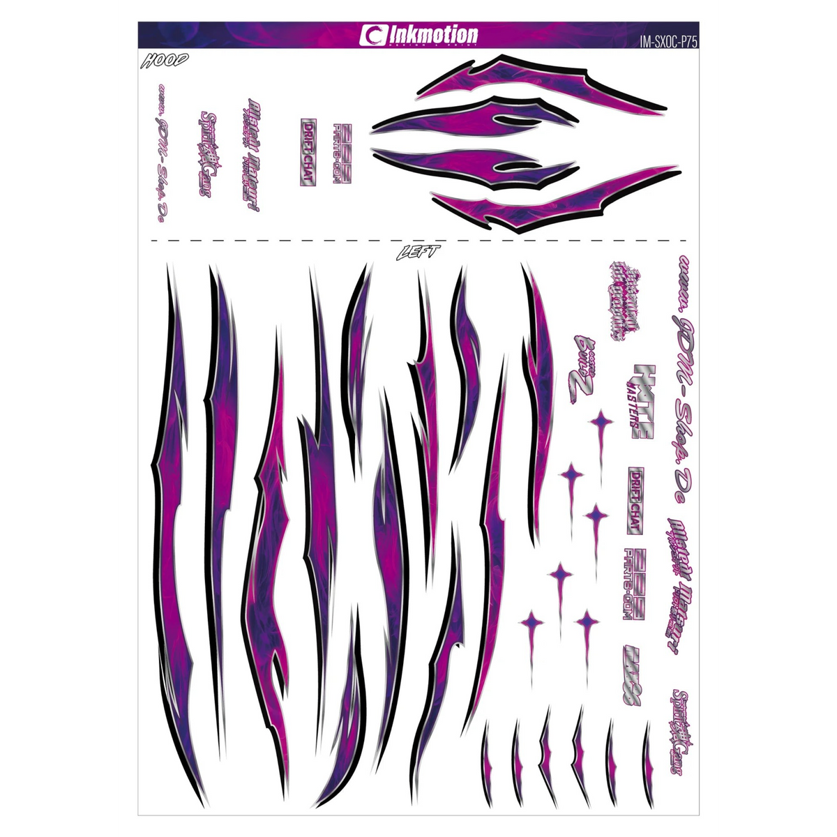 Décoration complète autocollante Skidclub Inkmotion avec motifs colorés pour personnaliser surfaces.
