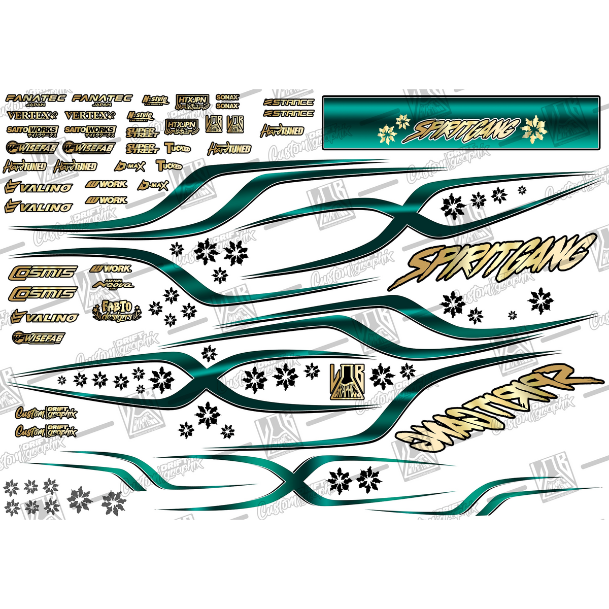 Décoration complète autocollante Spirit Gang Oak Green d'Inkmotion, motif vert et naturel pour personnaliser votre espace.
