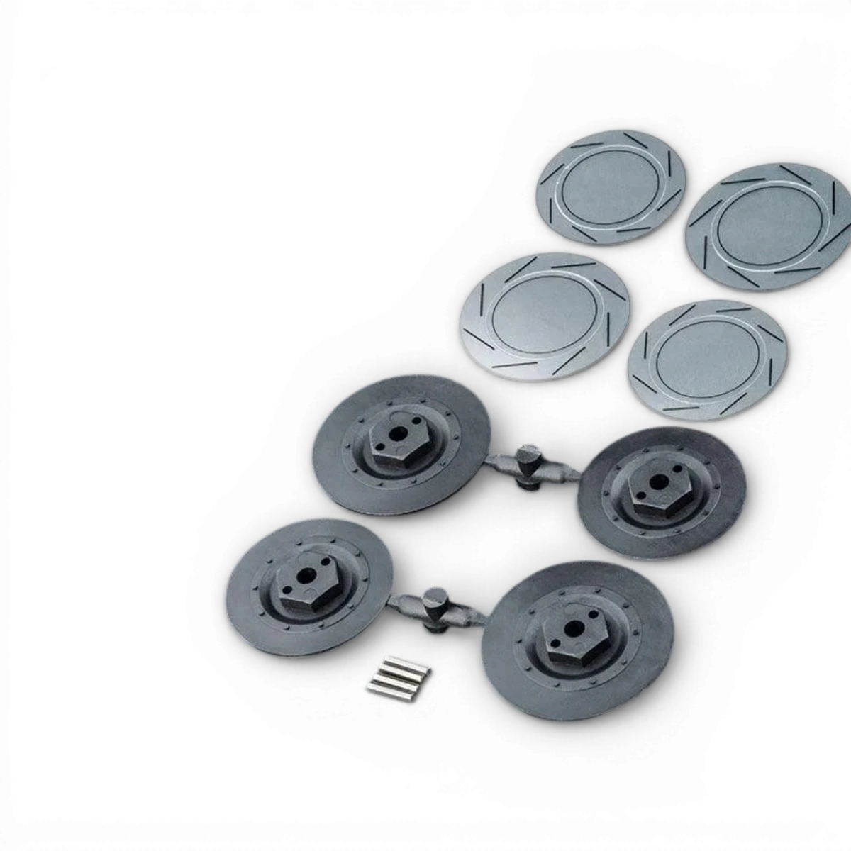 Disques de frein Max Speed Technology pour pièces détachées, vue en gros plan avec surface métallique et rainures.