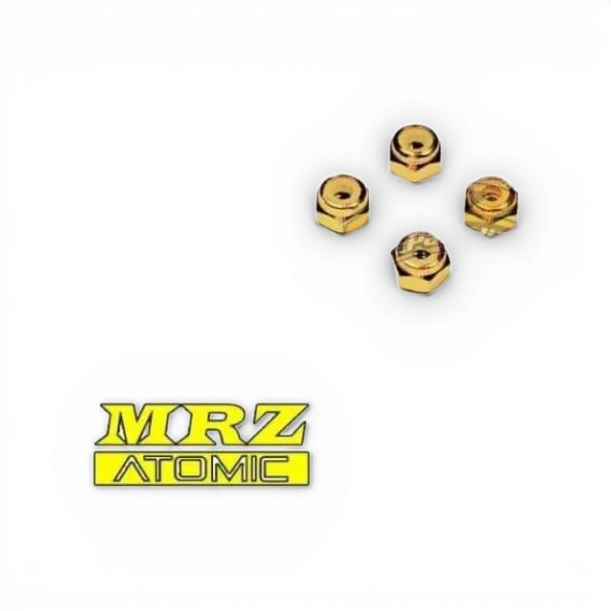 Écrous Nylstop de 2mm pour DRZ/DRZV2, pièces détachées de la marque Atomic RC Mini, visibles en détail dans l'image.
