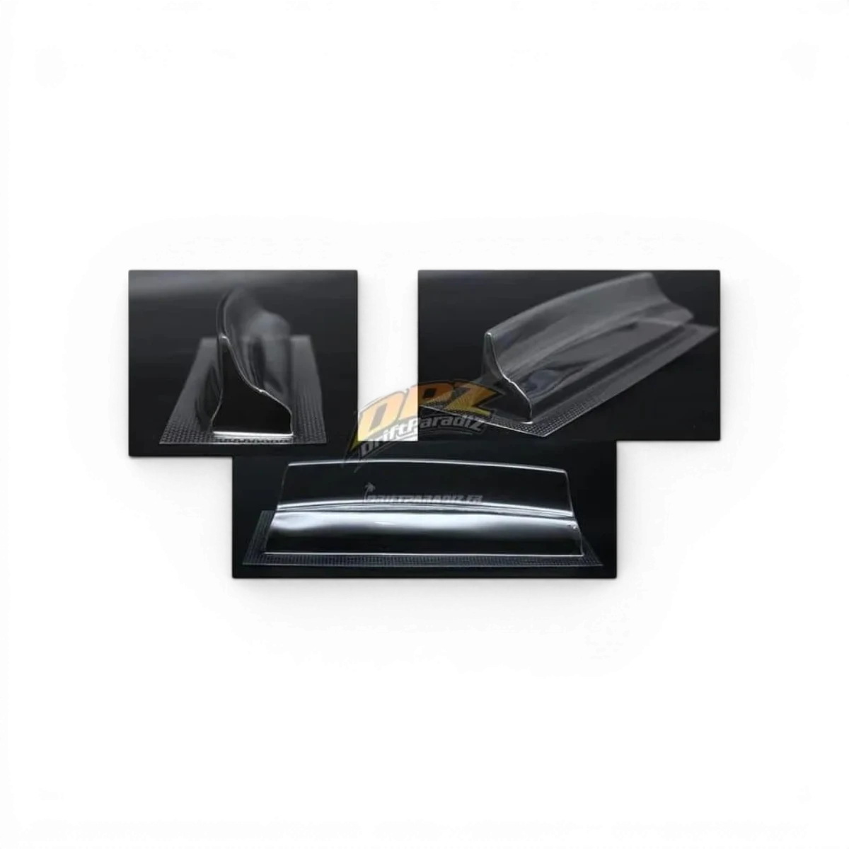 Queue de canard 4 SRC Sideways RC, pièce de personnalisation pour voiture RC, en plastique noir avec détails sculptés.