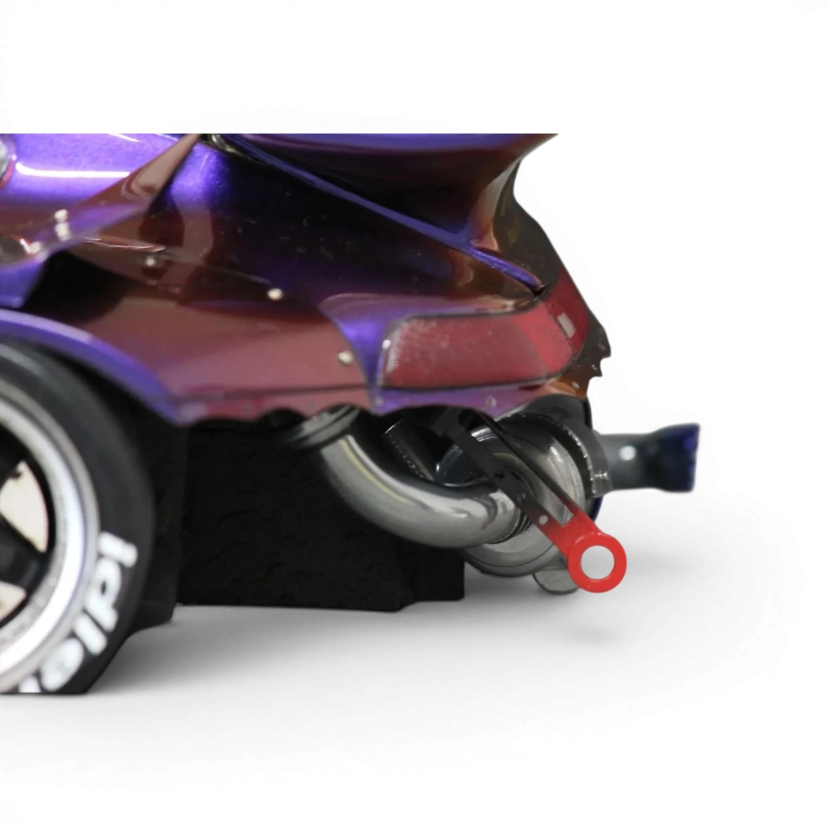 Échappement RWB Rotana de Pandora RC pour customisation de voiture, avec finition en acier brillant.