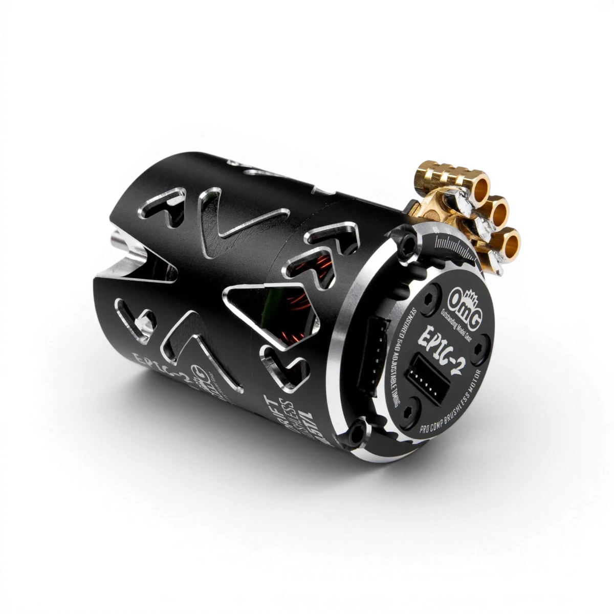 Moteur brushless sensored EPIC-2 10.5T violet de la marque OMG, électronique pour véhicules RC.