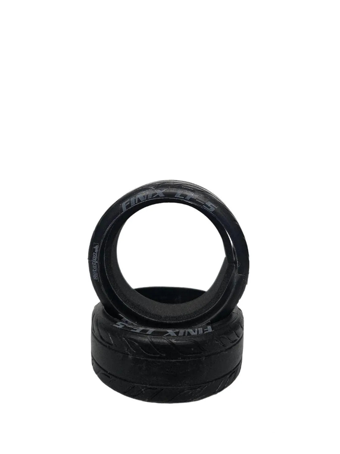 Quatre roues DS Racing Finix LF-5 pour moquette et sol poli, résistantes au glissement, adaptées pour véhicules RC.