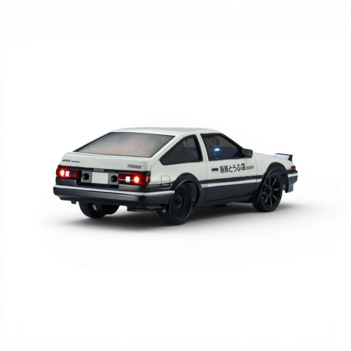 Carrosserie pour voiture miniature Kyosho FIRST MINI-Z 1:28 Sprinter Trueno AE86 blanc et noir avec détails en fibre de carbone