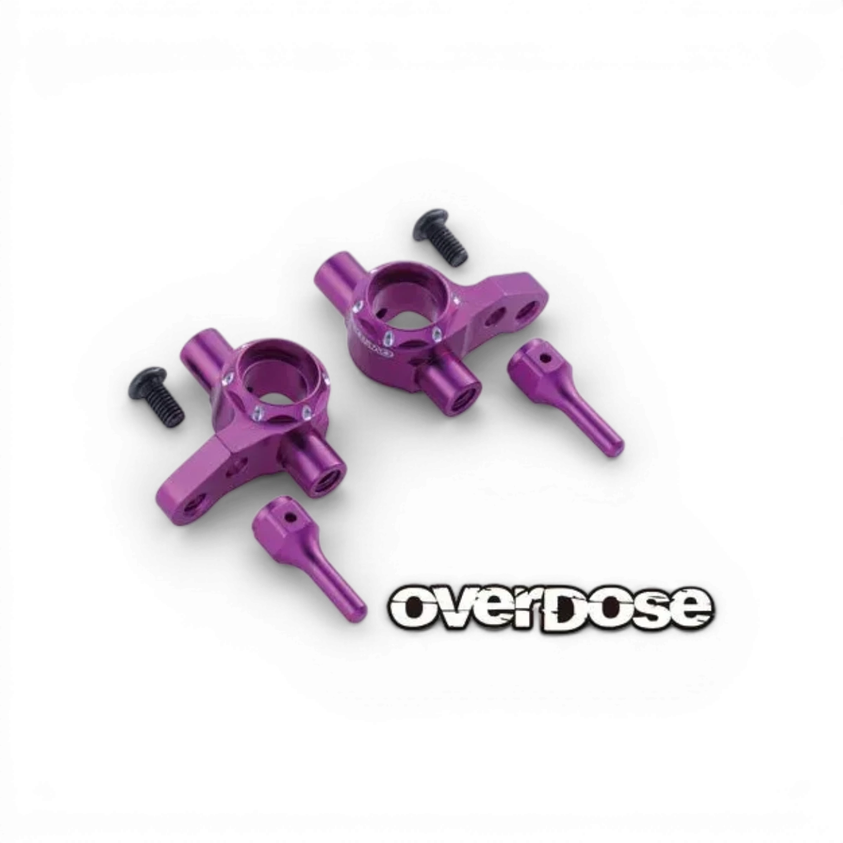 Fusées en aluminium ES Type-2 de la marque Overdose, pièces détachées pour modèles réduits, visibles avec détails métalliques.