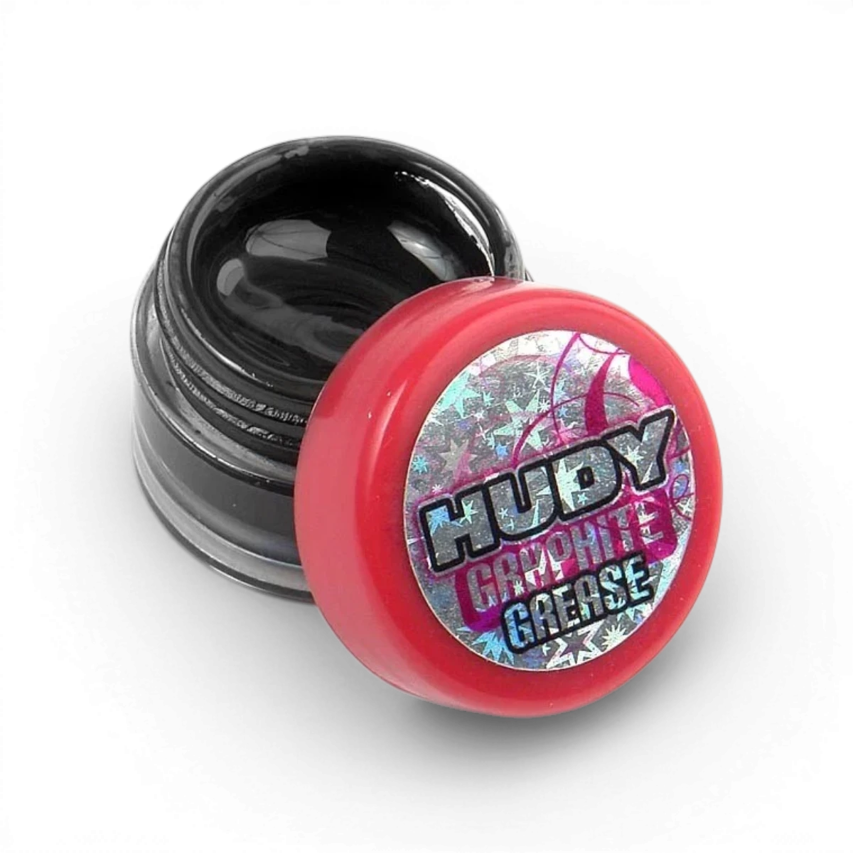 Graisse graphite Hudy pour la chimie, texture noire et lisse, utilisée pour lubrification et applications industrielles.