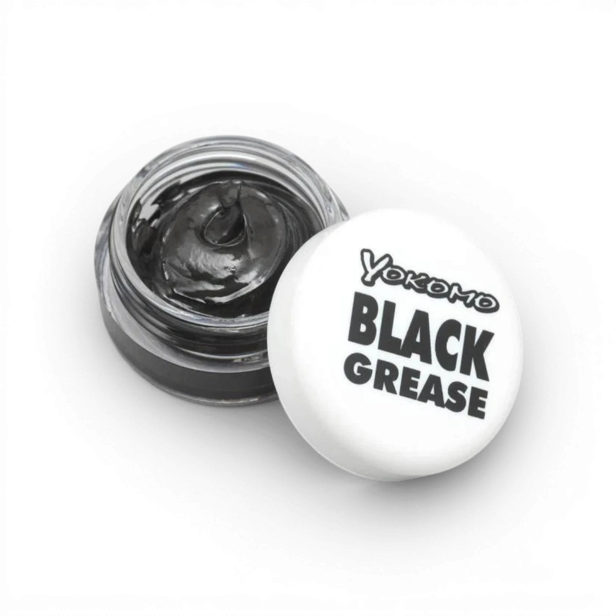 Graisse noire pour accessoires Team Yokomo, applicateur visible, utilisé pour l'entretien et la lubrification des composants électroniques.