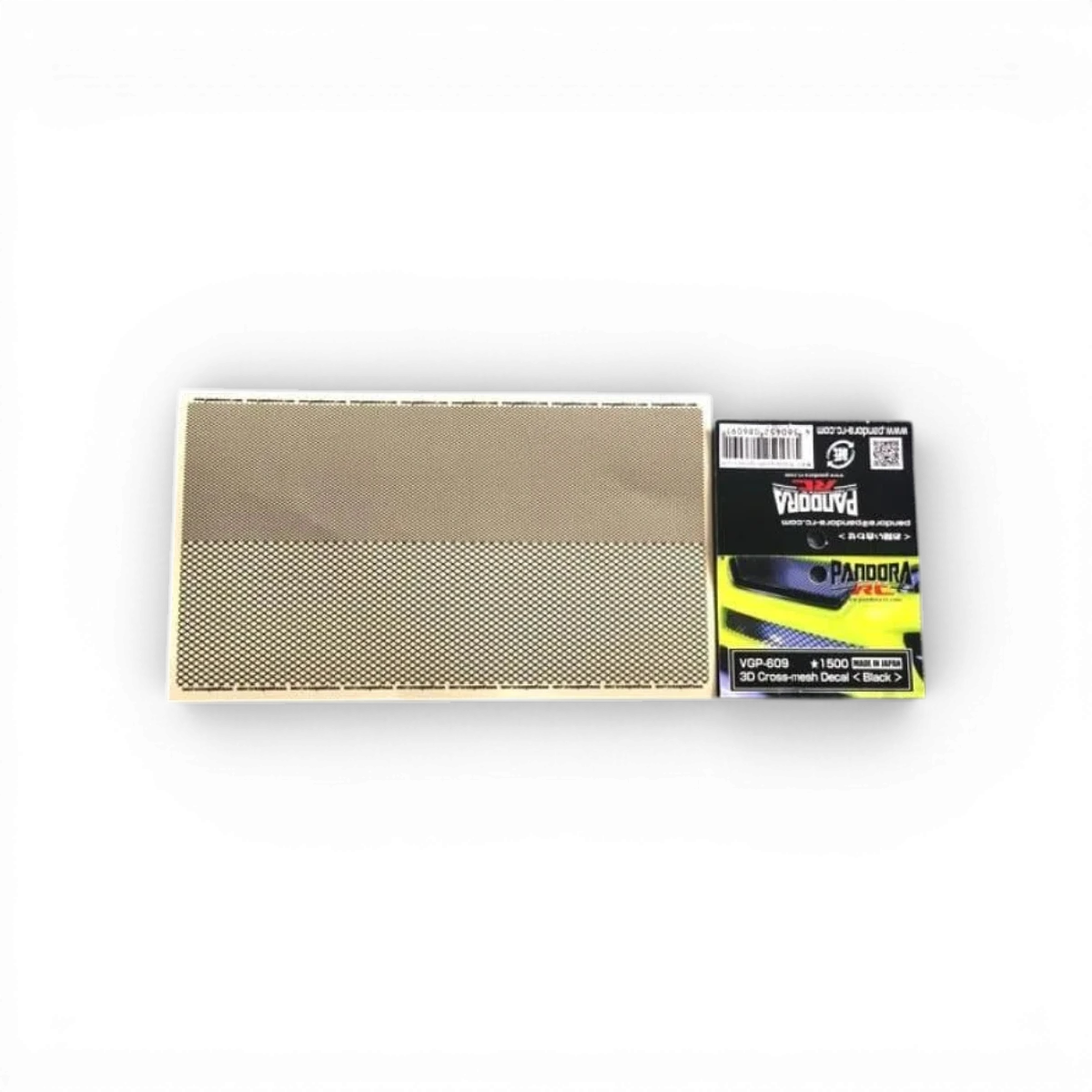 Grille 3D noire Pandora RC de 210x120mm pour personnalisation de véhicule RC.