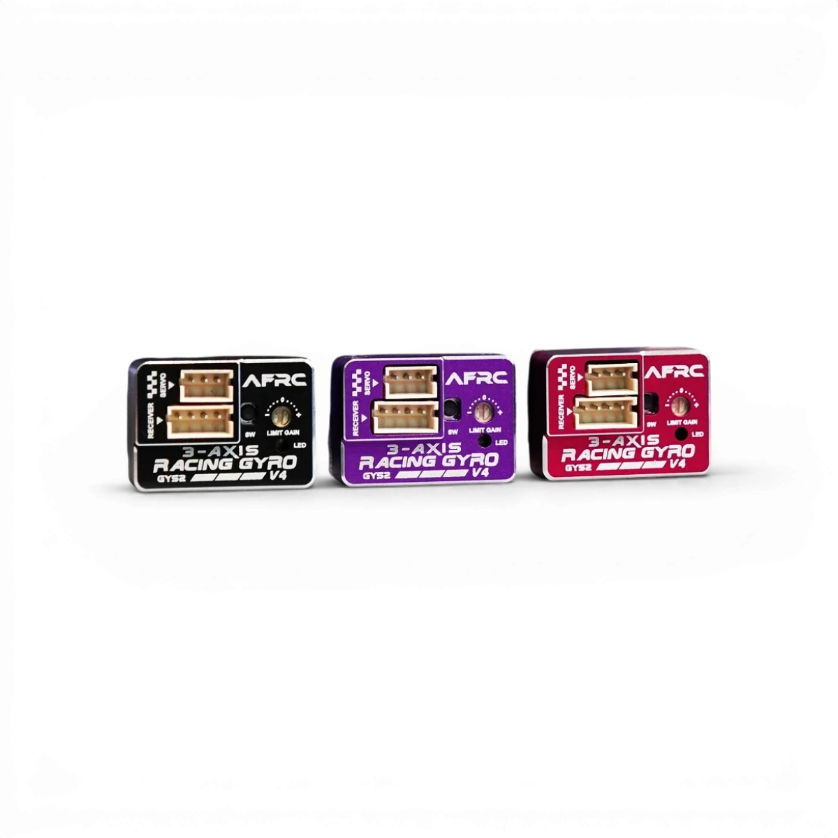 Gyro mini drift GYS-2 V4 de la marque AFRC, dispositif électronique pour voitures RC, visible avec composants compacts.