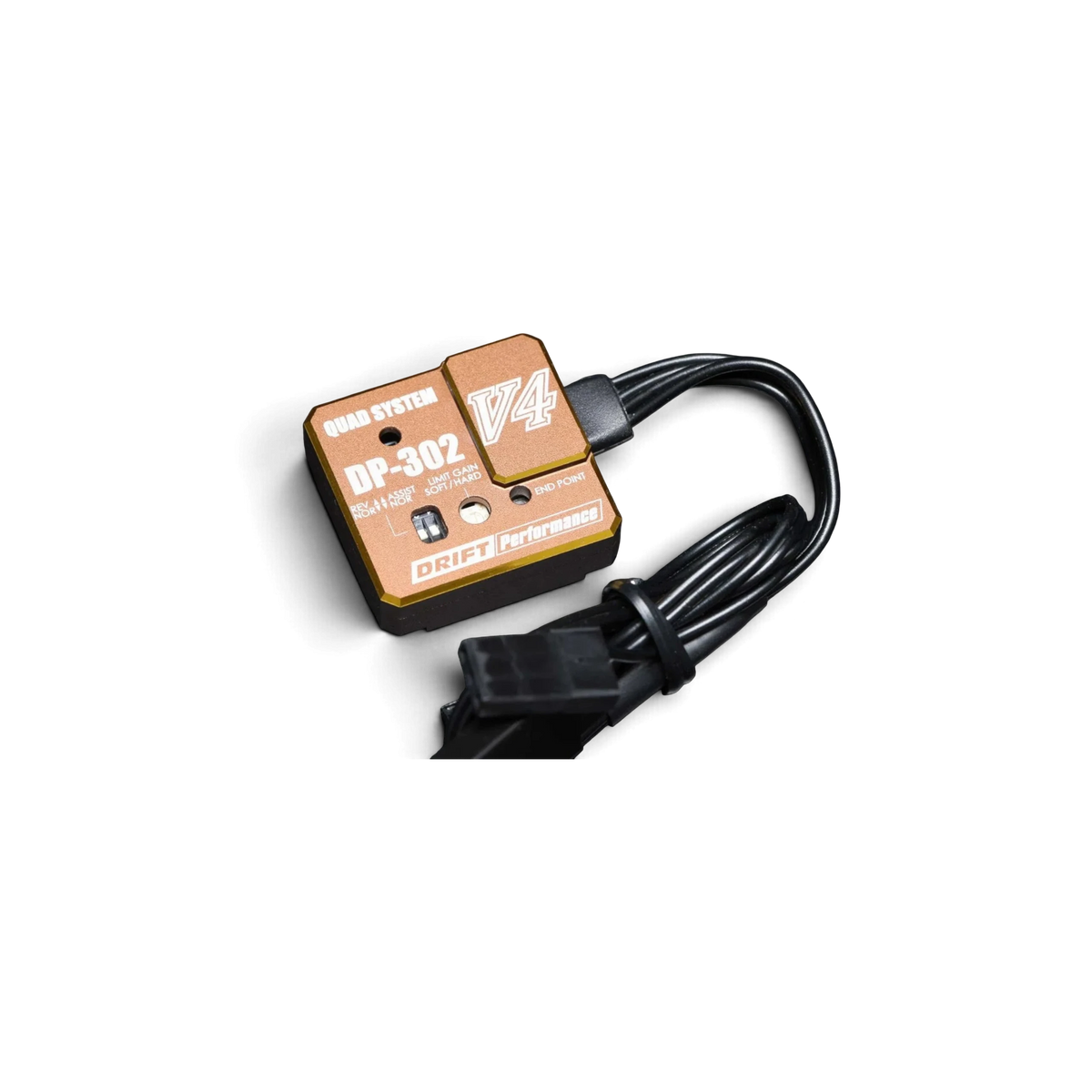 Gyroscope Gyro V4 bronze 2ch/3ch pour modèle électronique Team Yokomo, vue de face avec détails techniques visibles.