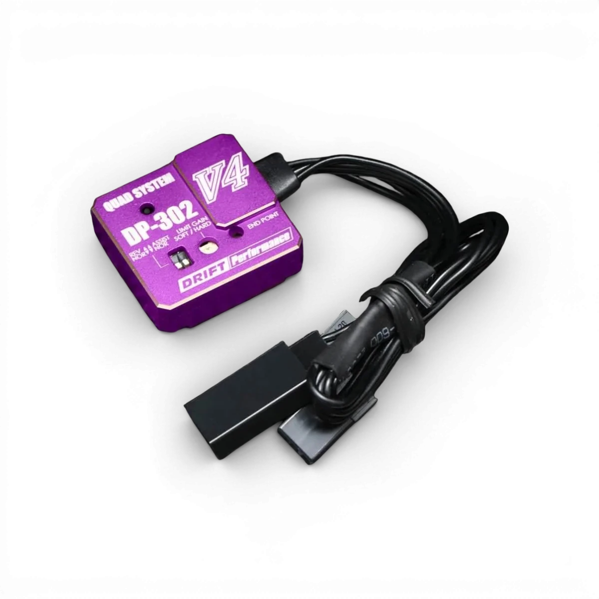 Gyroscope électronique Gyro V4 violet 2ch/3ch de Team Yokomo, appareil compact pour modélisme radio.