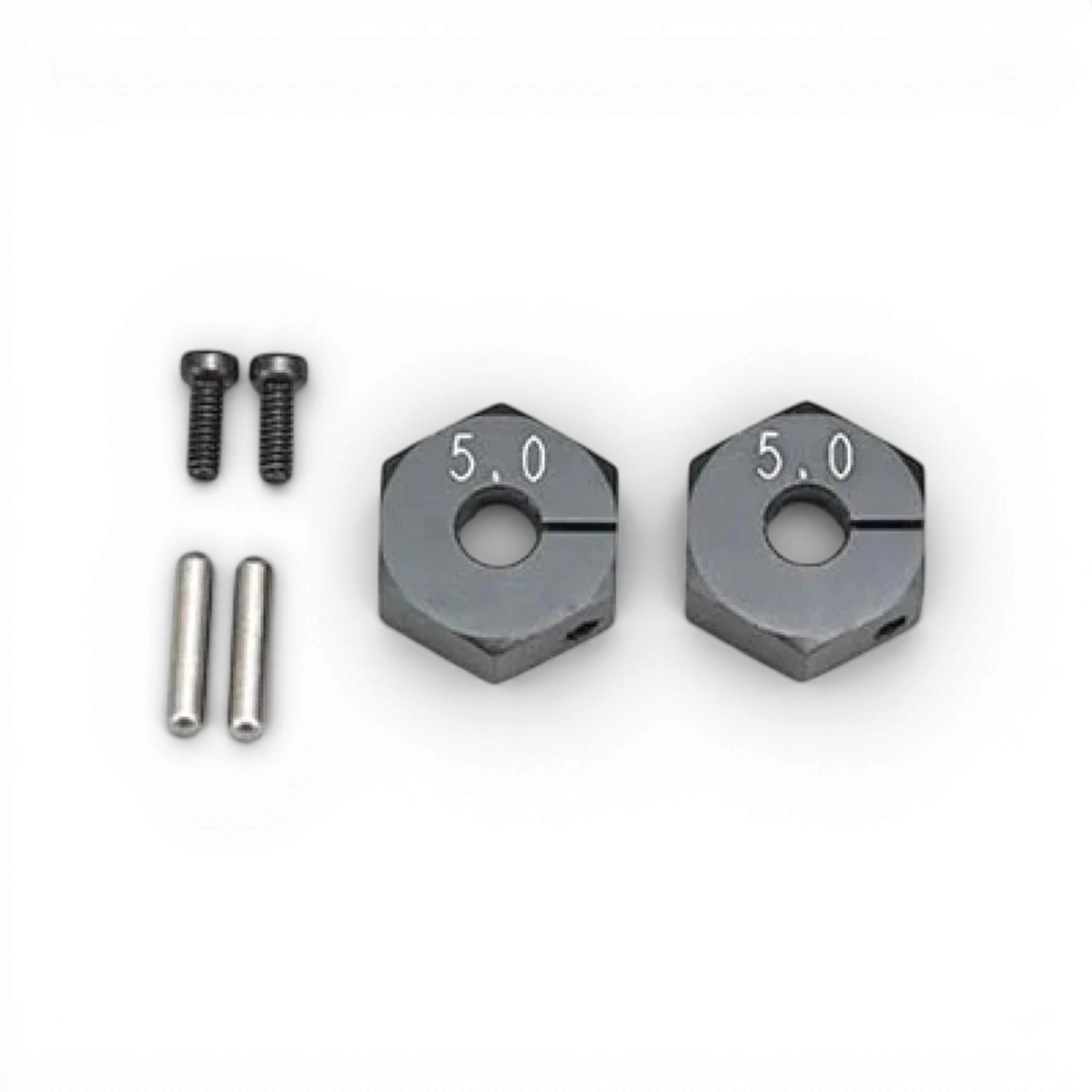 Hexagone noir de 5mm de pièces détachées Team Yokomo, fabriqué en plastique robuste, utilisé pour la réparation de modèles réduits.