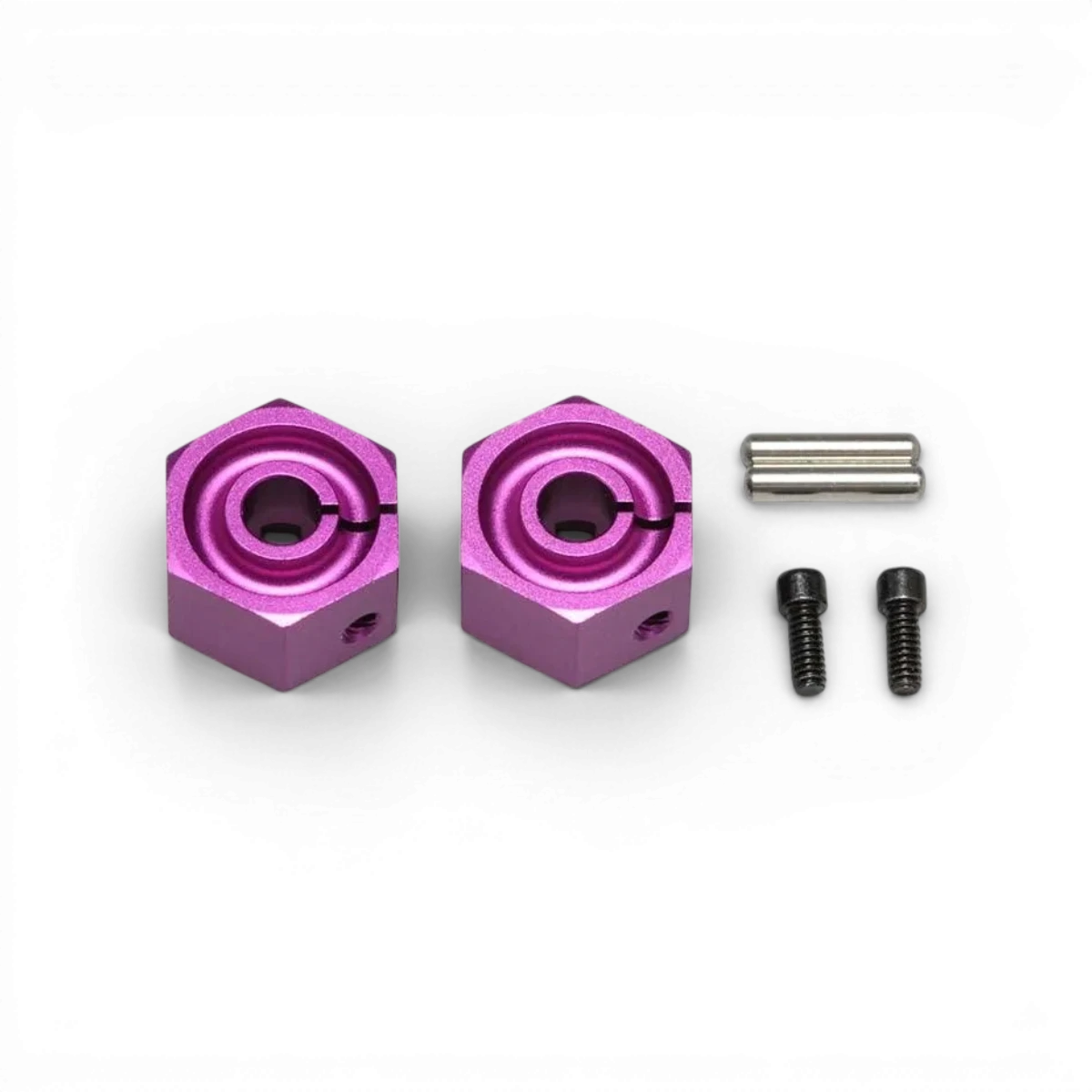 Hexagone en aluminium violet de 8 mm pour pièces détachées Team Yokomo, visible en gros plan.