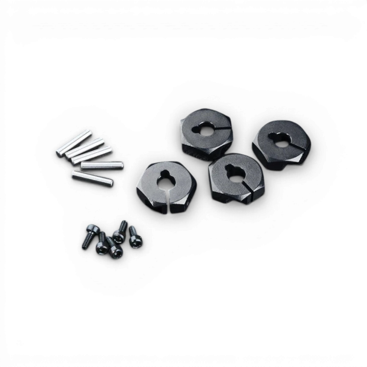 Hexagones en aluminium noir de 4 mm de Max Speed Technology, pièces détachées pour montage et réparation.