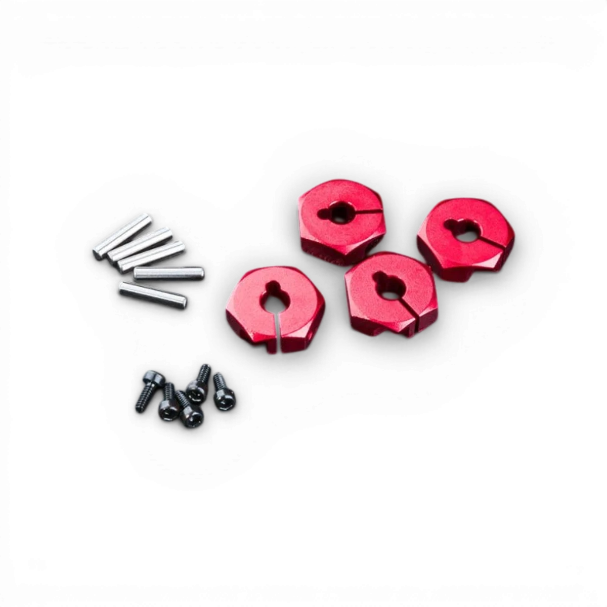 Hexagones en aluminium rouge de 4mm de Max Speed Technology, pièces détachées pour montage ou réparation.