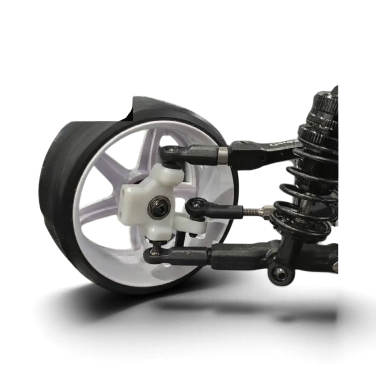 Fusées avant Topline M-SPEC ZERO pour RC Drift, en derlin blanc avec roulements full céramique