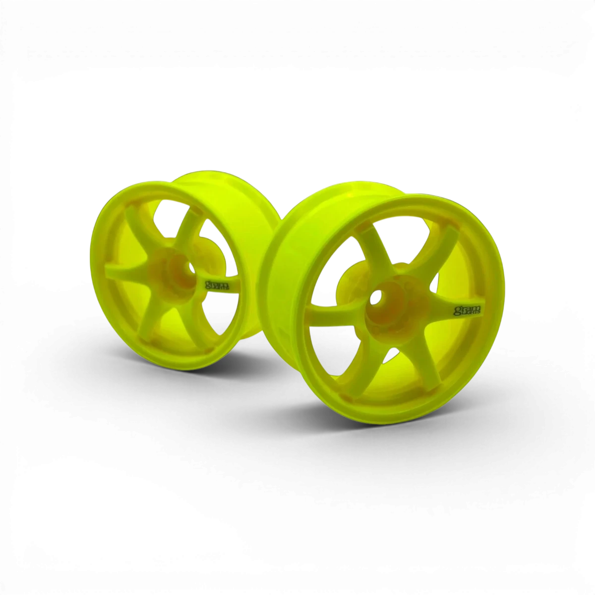 Jantes Gram Lights 57D +8 jaunes pour roues de voiture, design léger et sportif, par Custom Lab's.