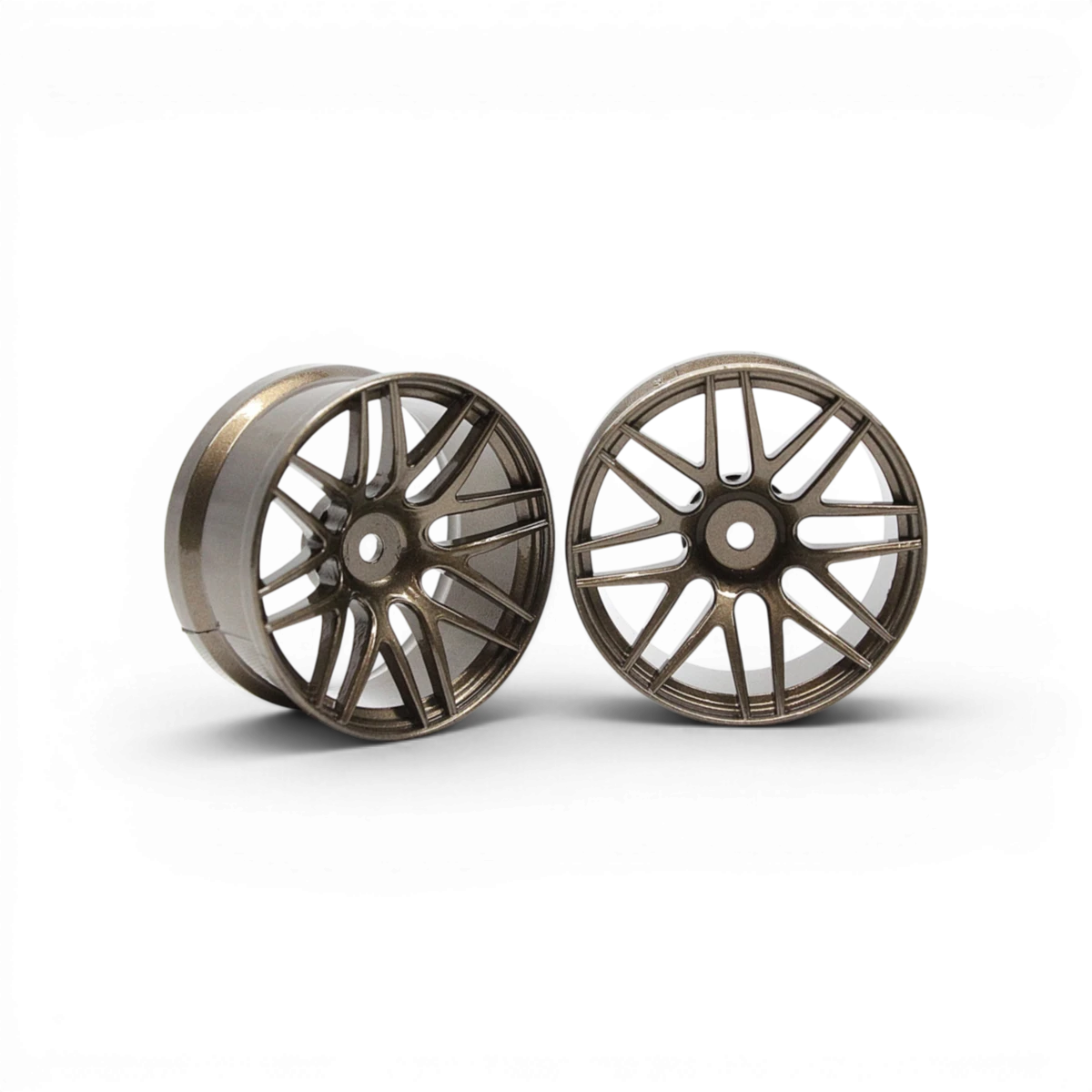 Jantes R2 déport de 6mm de la marque Src Sideways RC pour personnalisation de voiture radiocommandée, vue de face.
