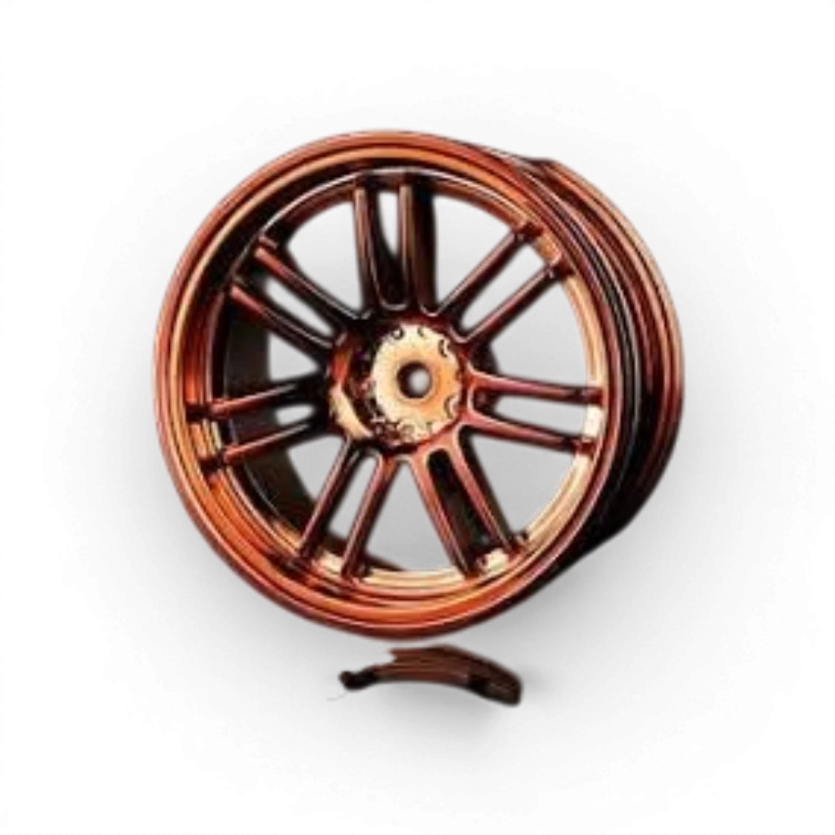Jantes Max Speed Technology RE30 +5 cuivre, roues en alliage avec finition cuivre, vue de face avec détails de design.