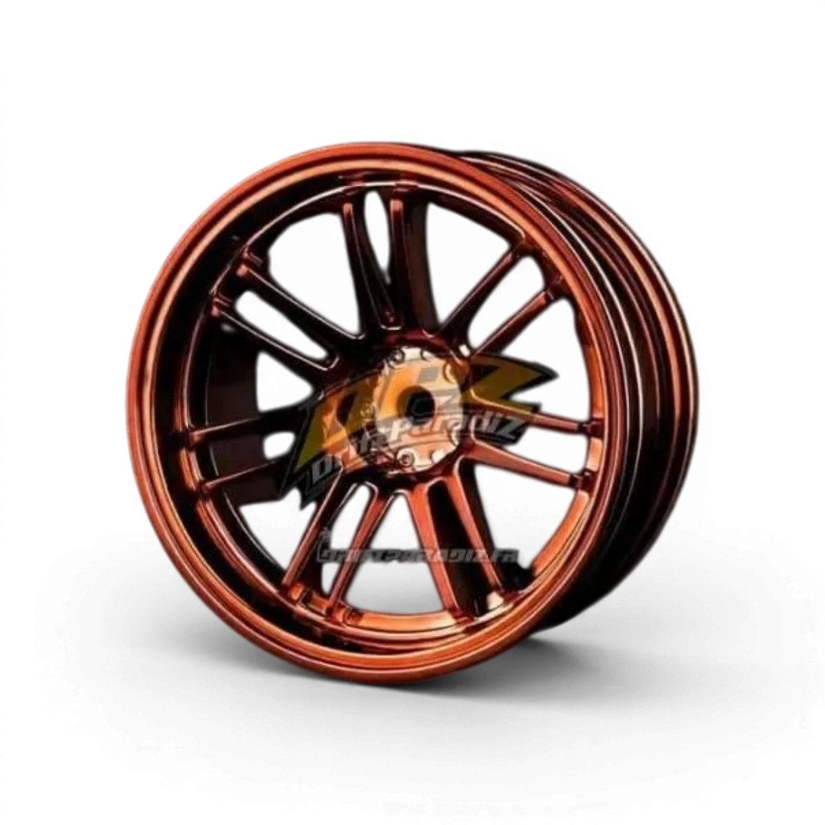 Jantes RE30 +8 Cuivre de Max Speed Technology, roues en aluminium avec finition cuivrée, visibles en gros plan.