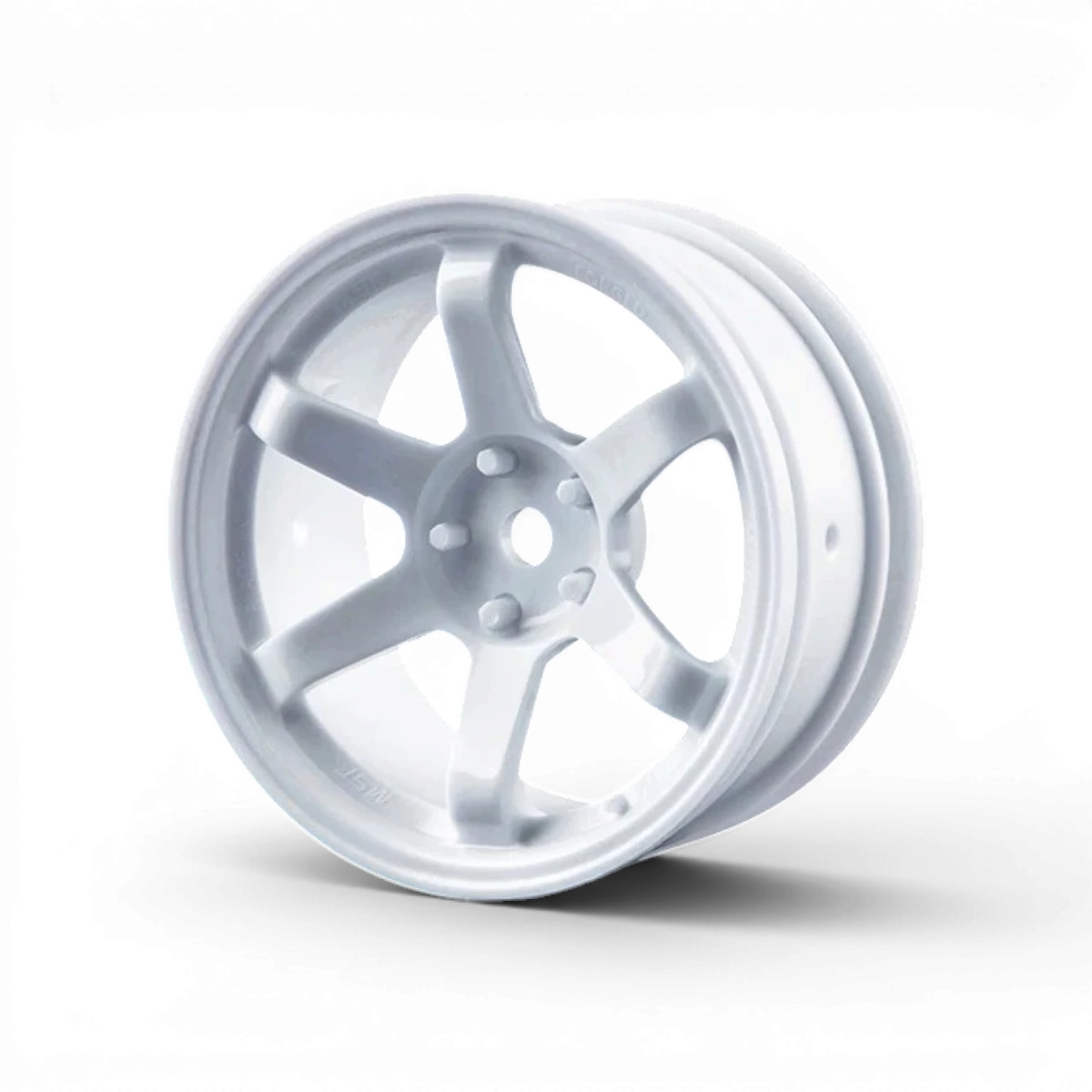 Jantes Max Speed Technology TE37 Haute Traction blanches, 2 pièces, roues en alliage léger pour voiture sportive.