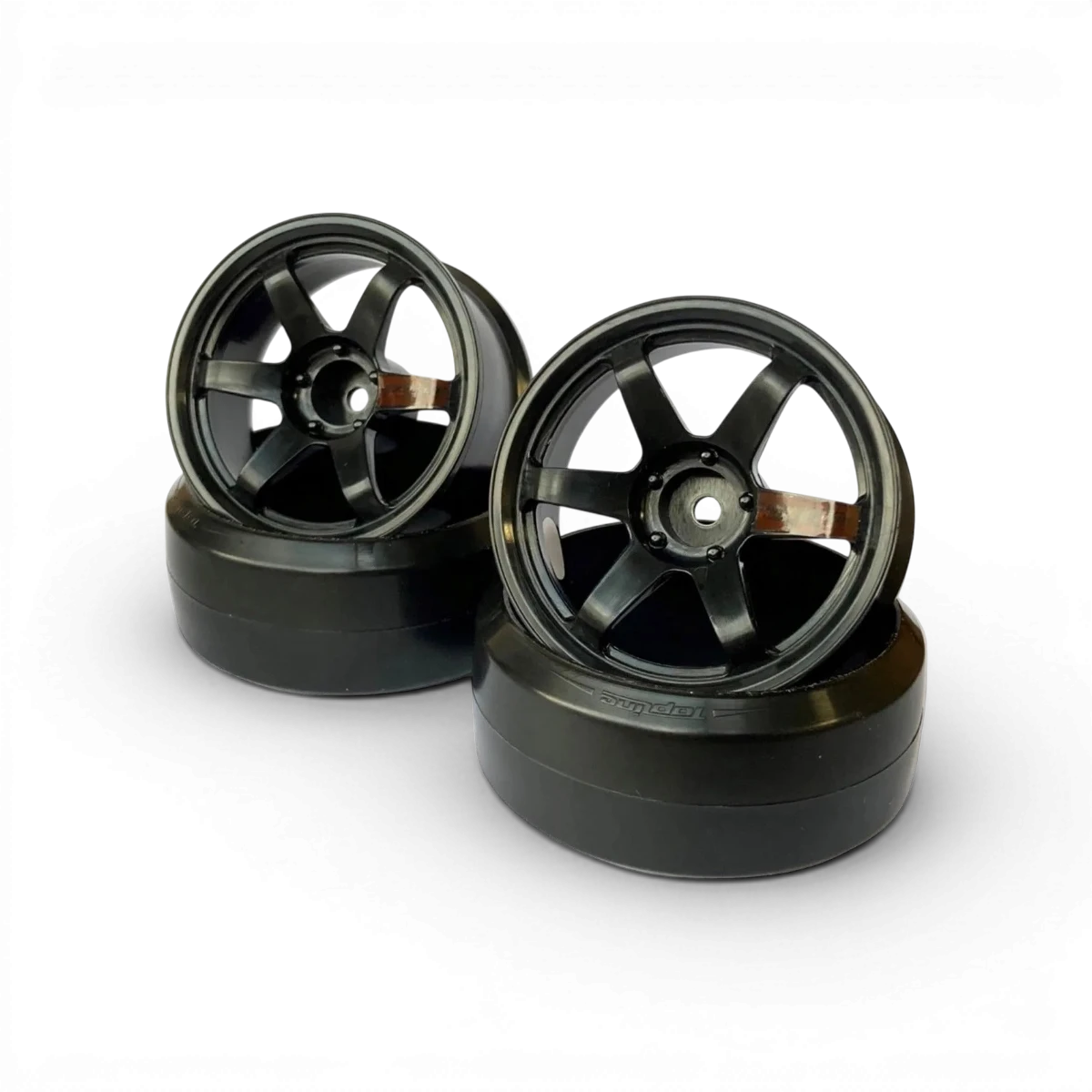 Jantes TE37 à haute traction noires de Custom lab's, roues légères de sport, avec décalage +8, en finition noire.