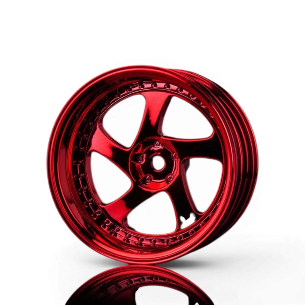 Jantes TMB +5 rouges de la marque Max Speed Technology, roues en alliage avec finition rouge vif.