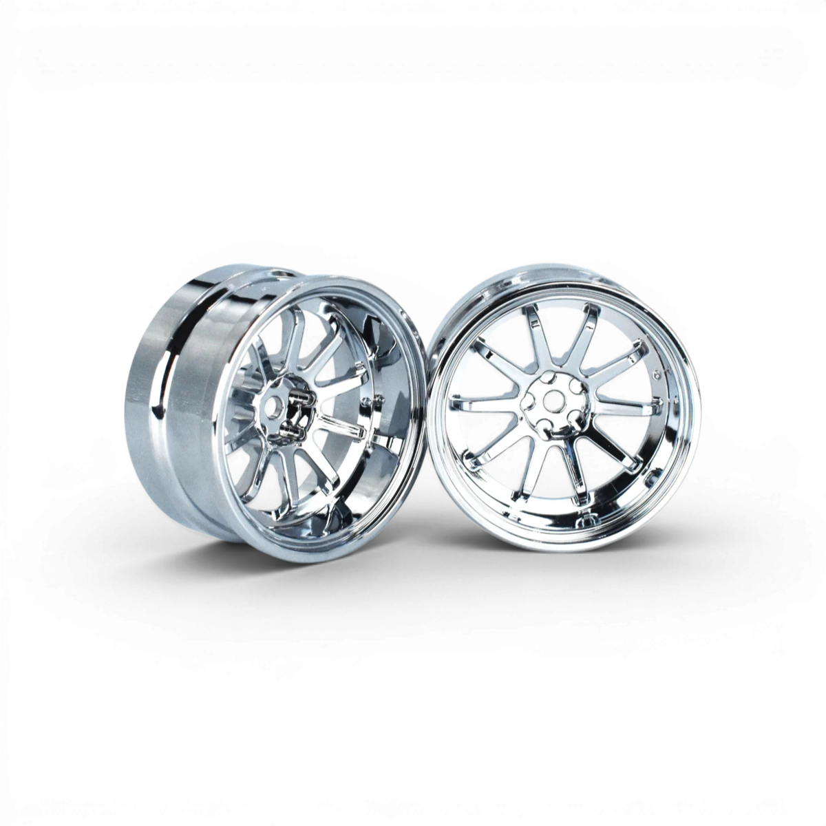 Jantes VR10 Offset 10mm Chromes de la marque Team Reve D, roues en alliage avec finition chromée visible en image.