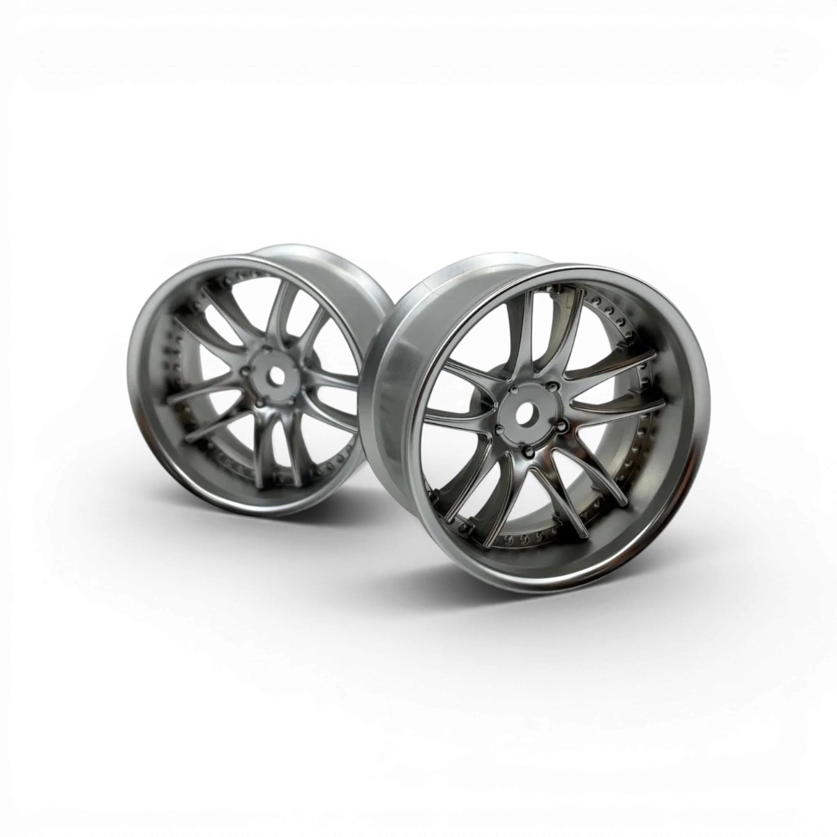 Jantes WORK EMOTION CR3P OFFSET 6 en chrome mat, roues de voiture de marque Custom lab's, vue de face.