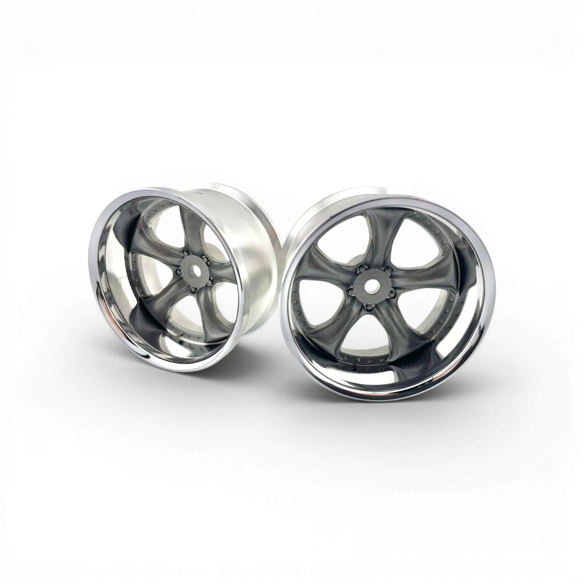 Jantes WORK VS KF Deep Rim Off8 en chrome gris métallique, 27,5 mm, pour vélo, image montrant la finition brillante et le design profond.