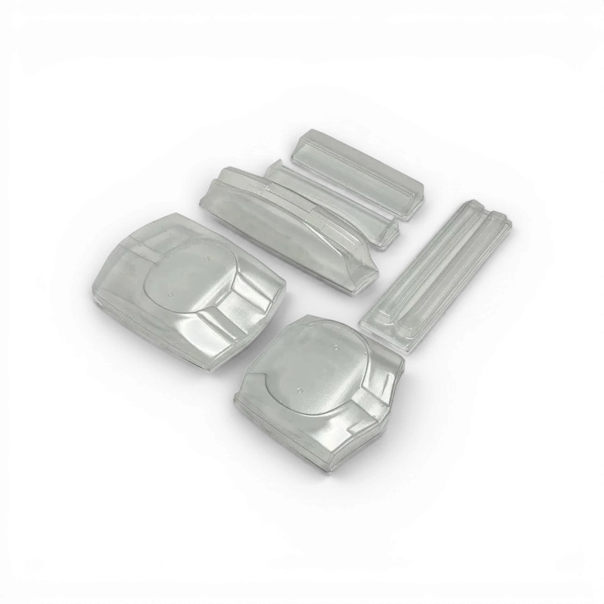 Kit carrosserie grand pour Mercedes E500 Aplastics RC, face avant et arrière en plastique, adapté au modèle Mercedes E500.