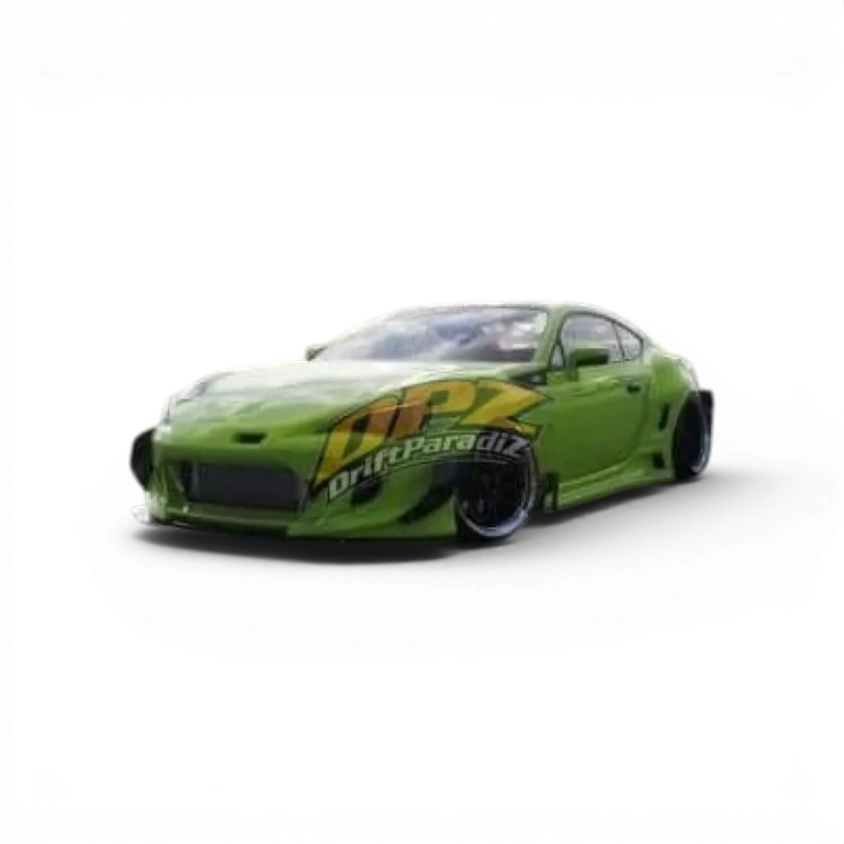 Kompletní body kit Rocket Bunny V3 pro Toyota GT86 od Addiction RC Design, na obrázku viditelný s blatníky a nárazníky.