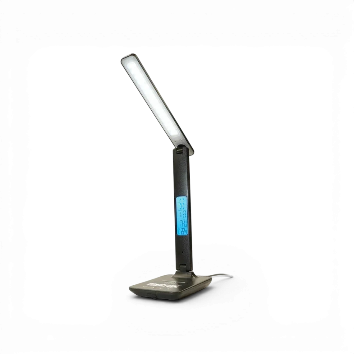 Lampe de stand LED multifonction FastRax avec chargeur induction, compatible EU 2-pin, accessoire pratique et moderne