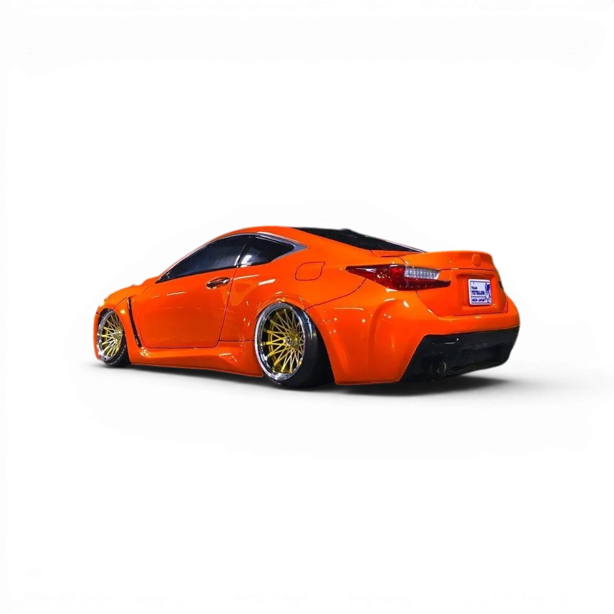 Carrosserie Lexus RC F Tetsujin, vue de côté, avec détails de la peinture et du design sportif.