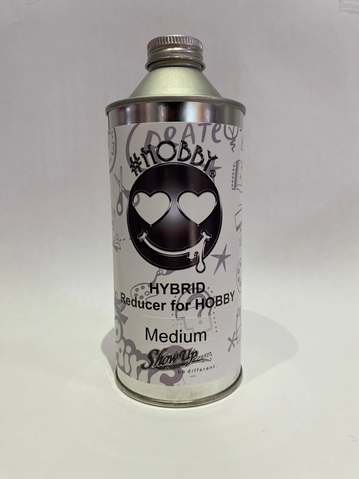 Liquide de dilution Medium Show UP, séchage rapide, pour peinture acrylique ou à l'huile, dans un flacon transparent.