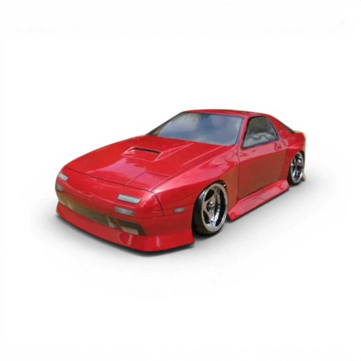 Carrosserie Mazda RX7 FC3S Topline, vue de face avec détails de la carrosserie sportive.