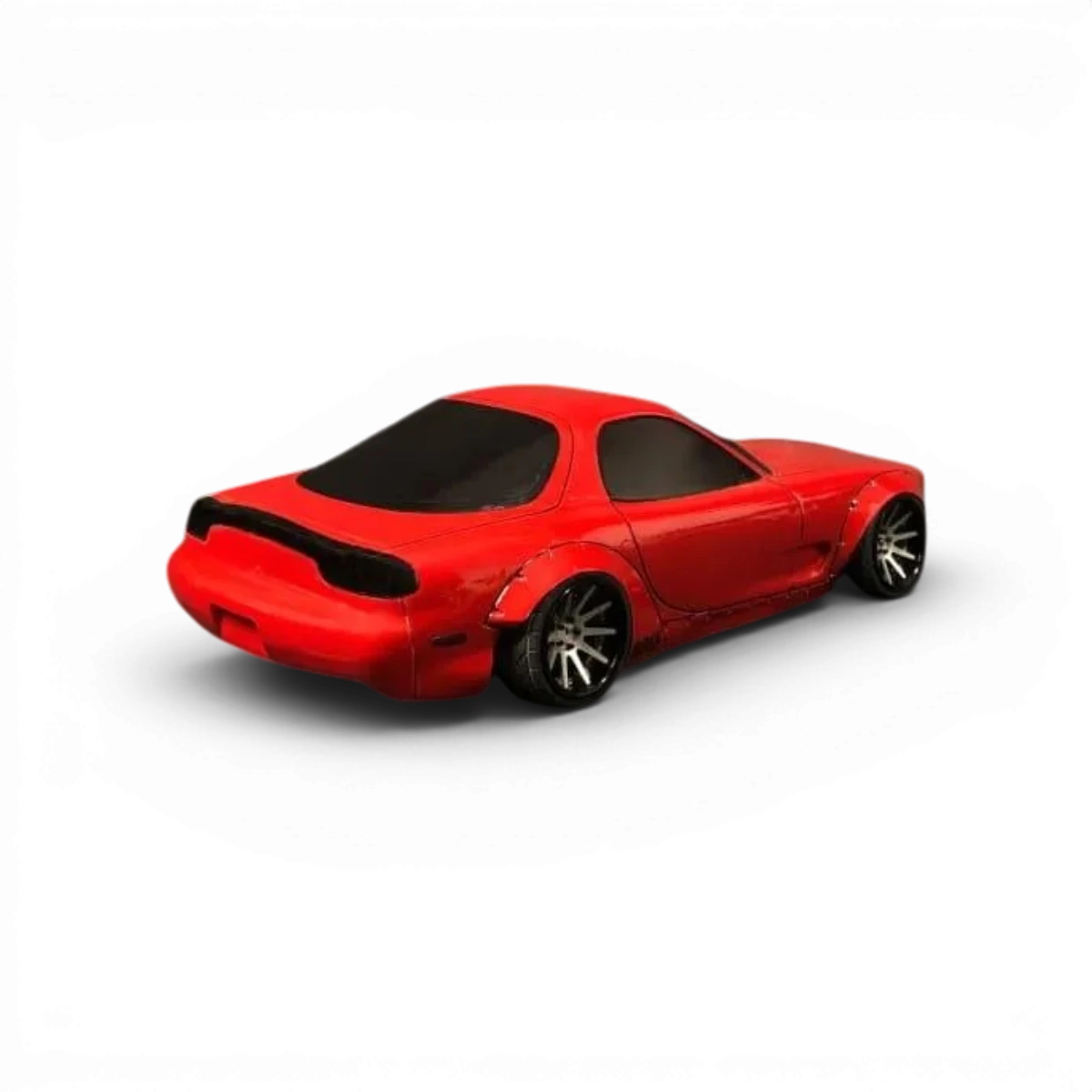 Carrosserie Mazda RX7 FD3s Boss en plastique pour voiture RC, fabriquée par Aplastics RC, vue de face avec détails précis
