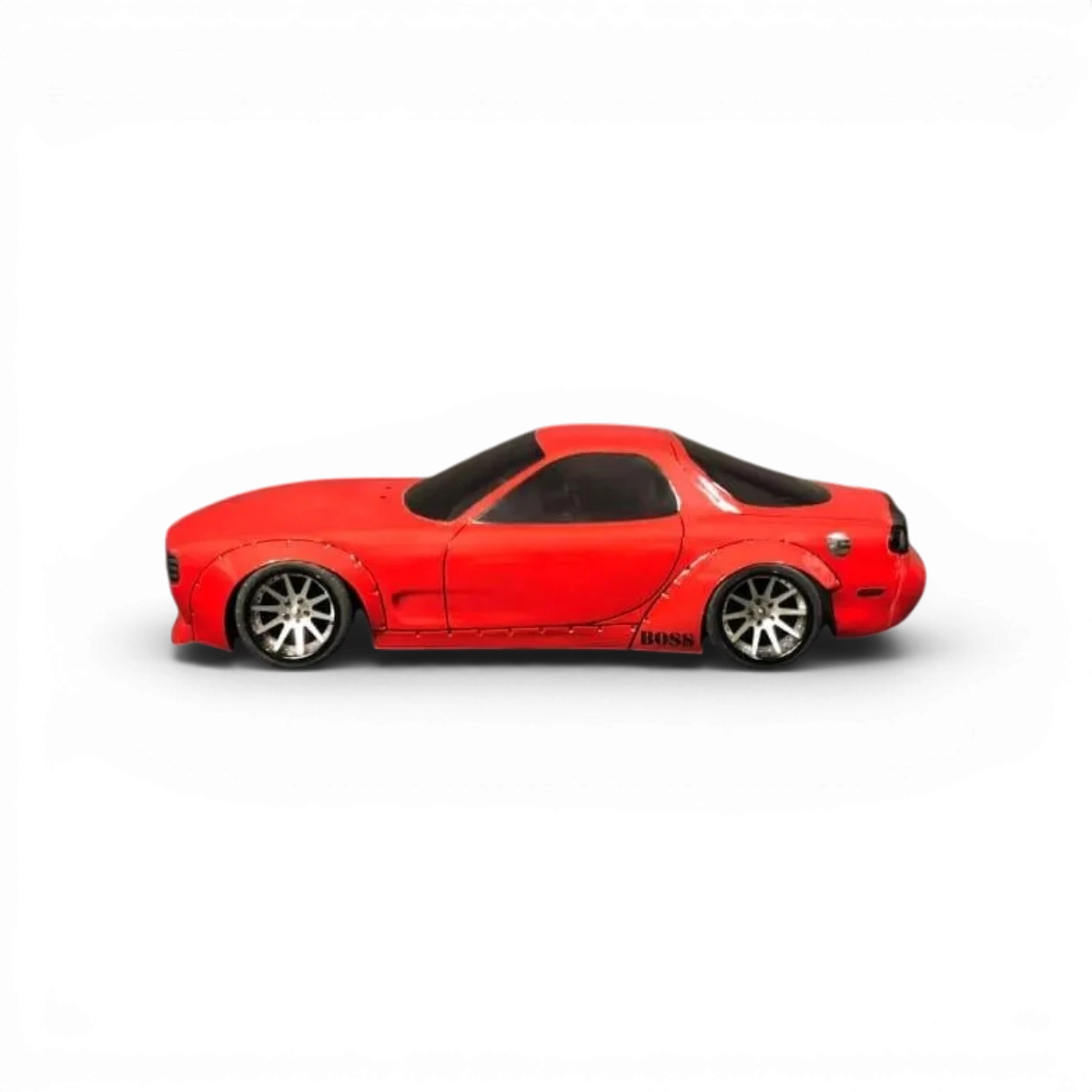 Carrosserie Mazda RX7 FD3S Boss pour RC de la marque Aplastics RC, vue détaillée de la carrosserie en plastique pour voiture télécommandée