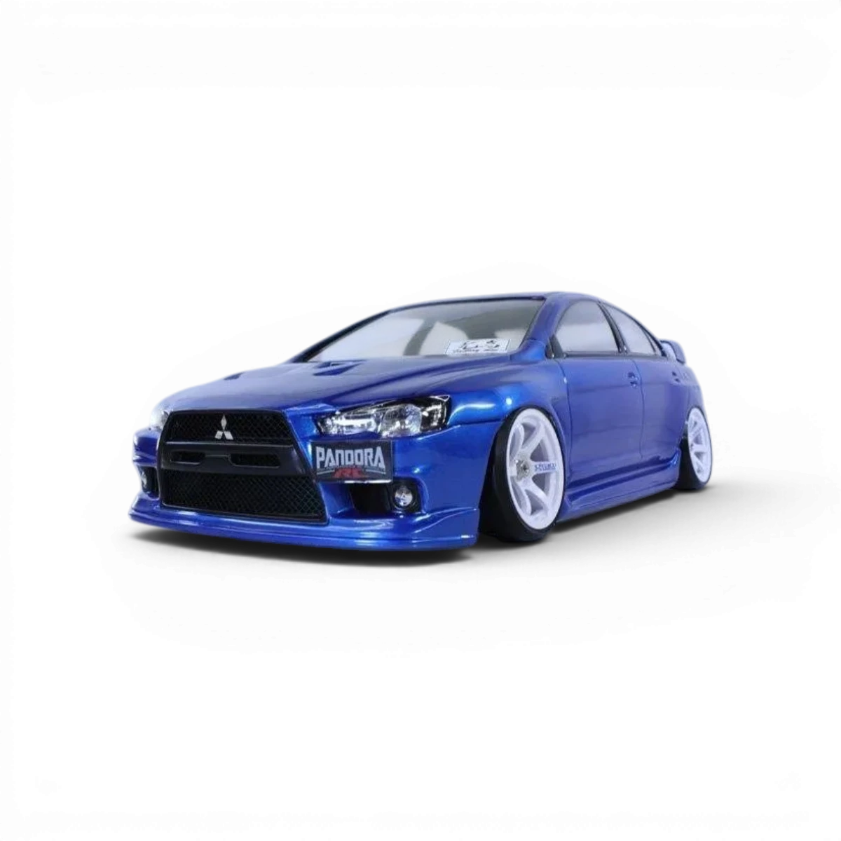 Carrosserie pour Mitsubishi Lancer Evo X Pandora RC, finition détaillée, adaptée pour voitures télécommandées.