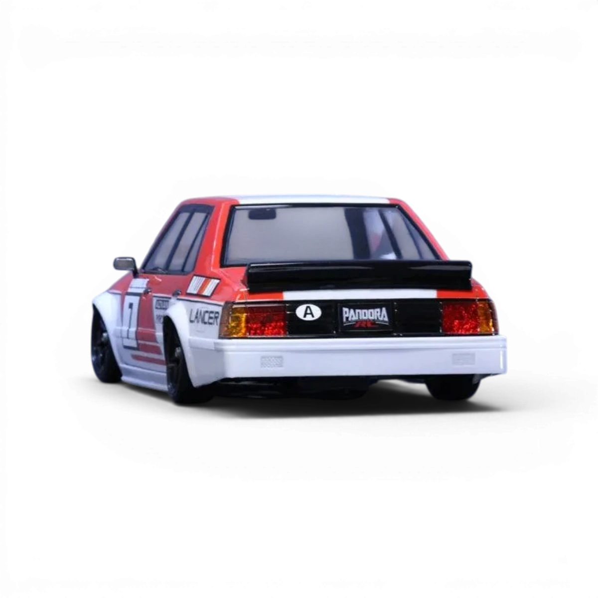 Carrosserie de voiture Mitsubishi Lancer EX de Pandora RC, modèle détaillé, vue en gros plan de la carrosserie.