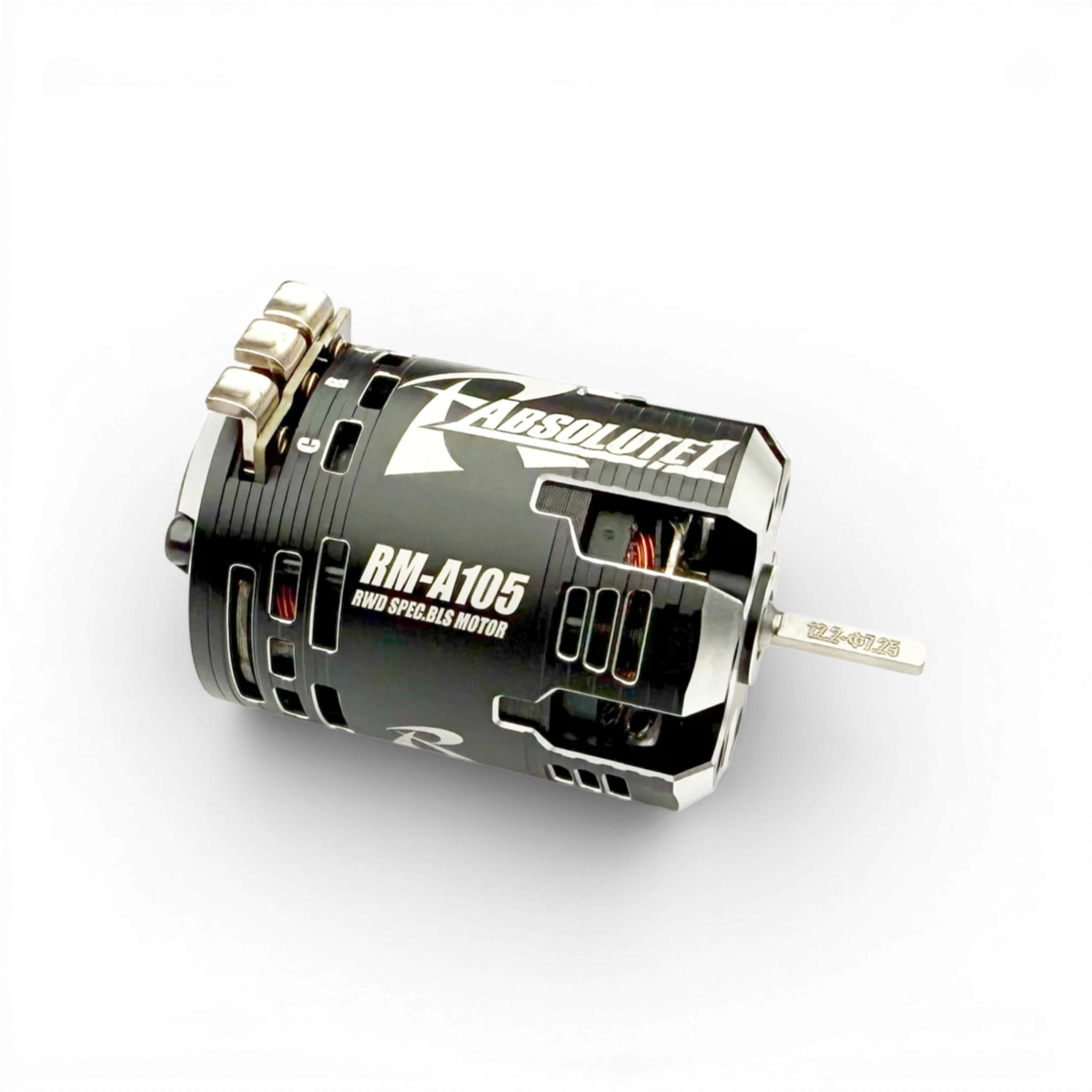 Moteur brushless Absolute 10.5T de Team Reve D, électrique pour voitures RC, vue de face avec câbles connectés.