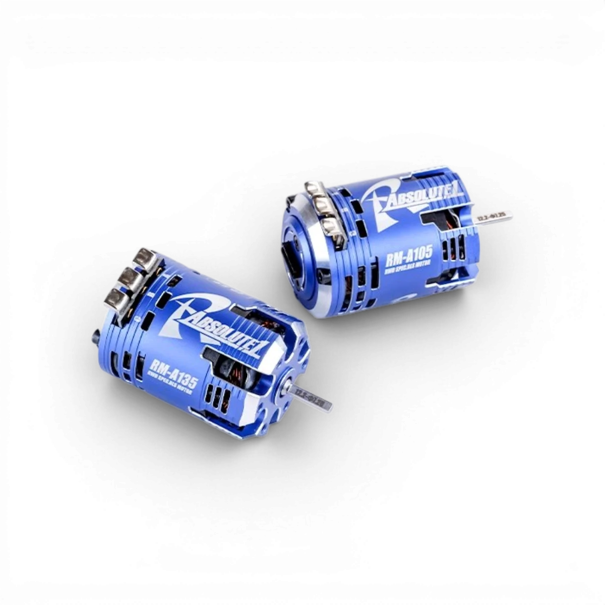 Moteur brushless Team Reve D Absolute 13.5T édition limitée bleu, électronique pour voiture RC, vue de face.
