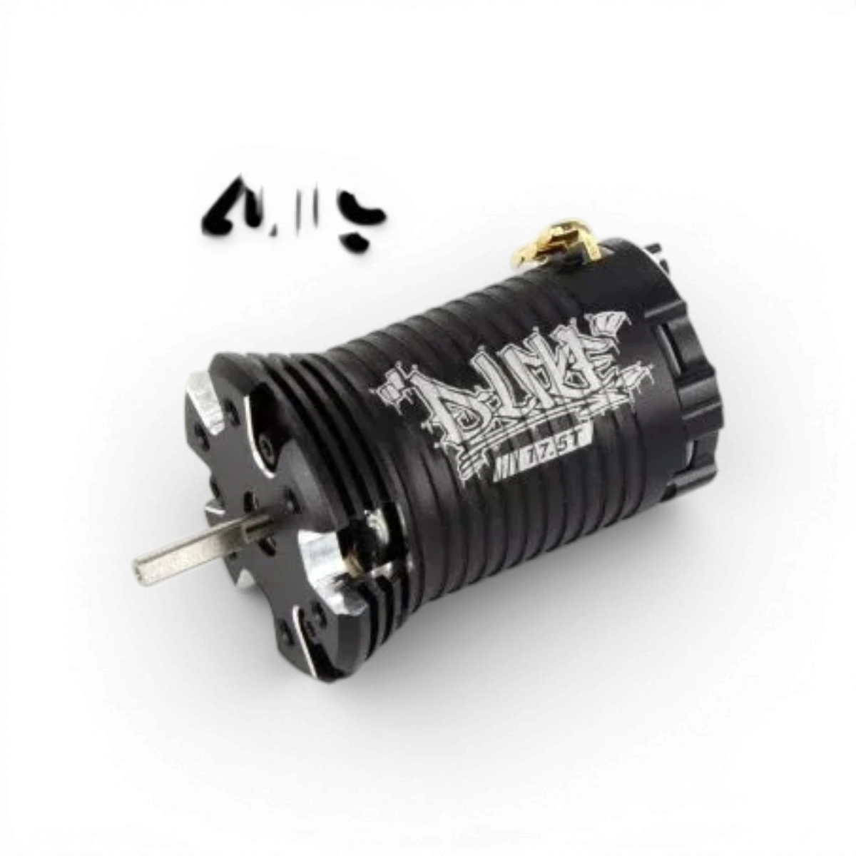 Moteur Brushless D'like 540DSC 17,5T, électronique, version 2e édition, vue de face avec refroidissement.
