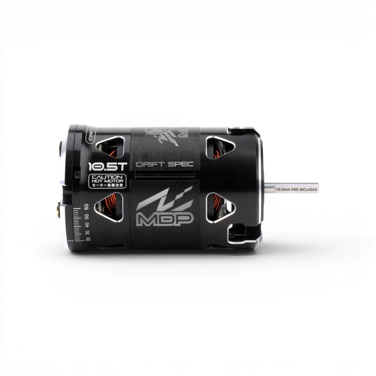 Moteur Brushless Drift Performance MDP 10.5T de Maclan, moteur électronique pour drift, vue en gros plan.