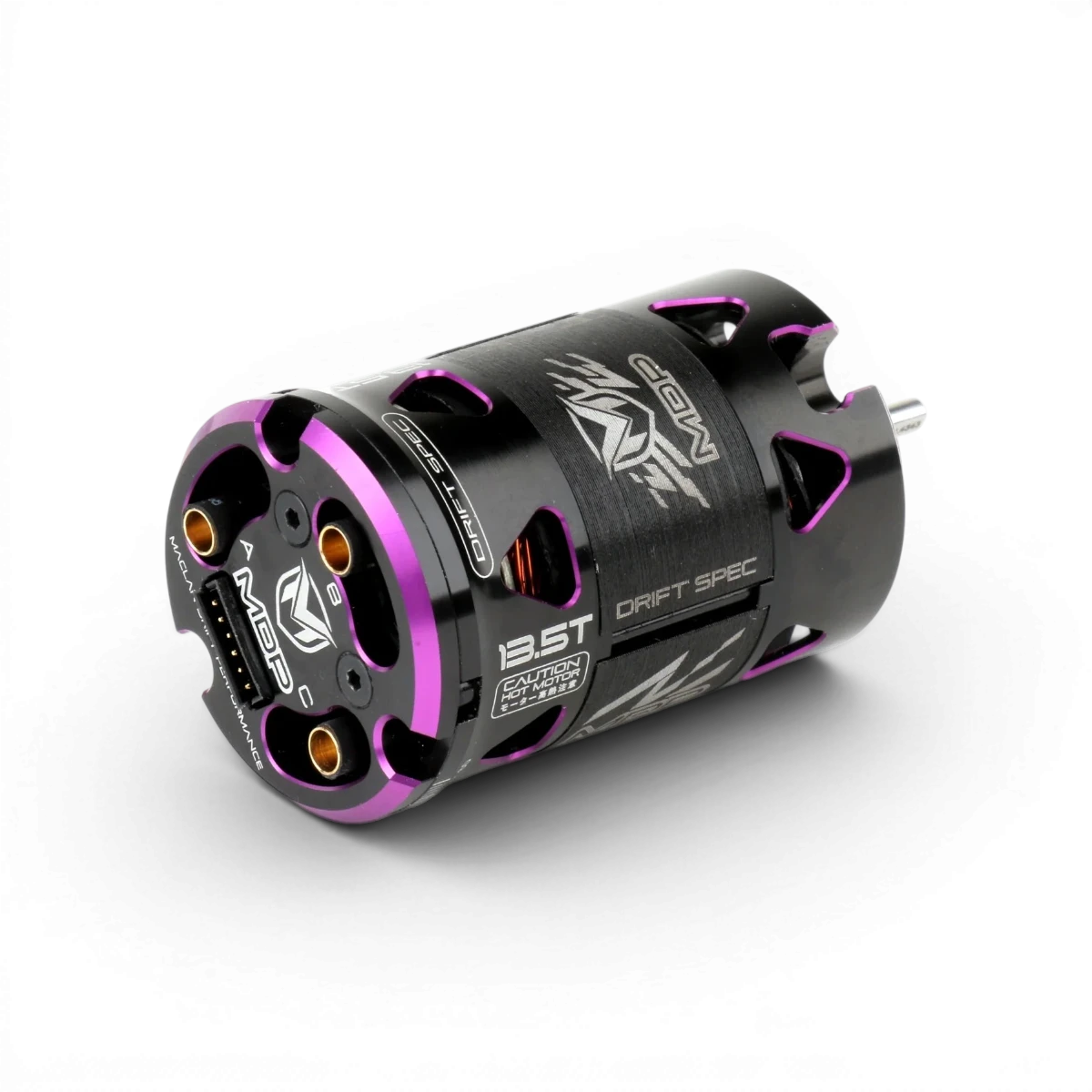 Moteur Brushless Drift Performance MDP 10.5T de Maclan, moteur électrique pour voitures radiocommandées, vue de face.