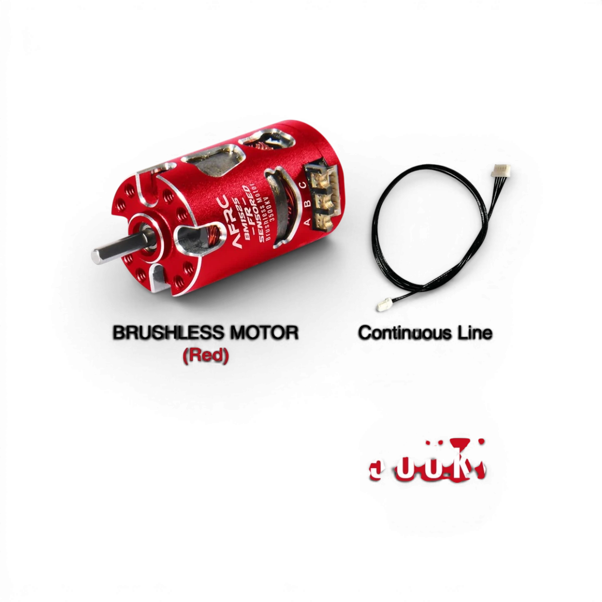 Moteur brushless sensored AFRC 3500kv, 4500kv ou 5500kv pour électronique, visible avec câbles et connecteurs.