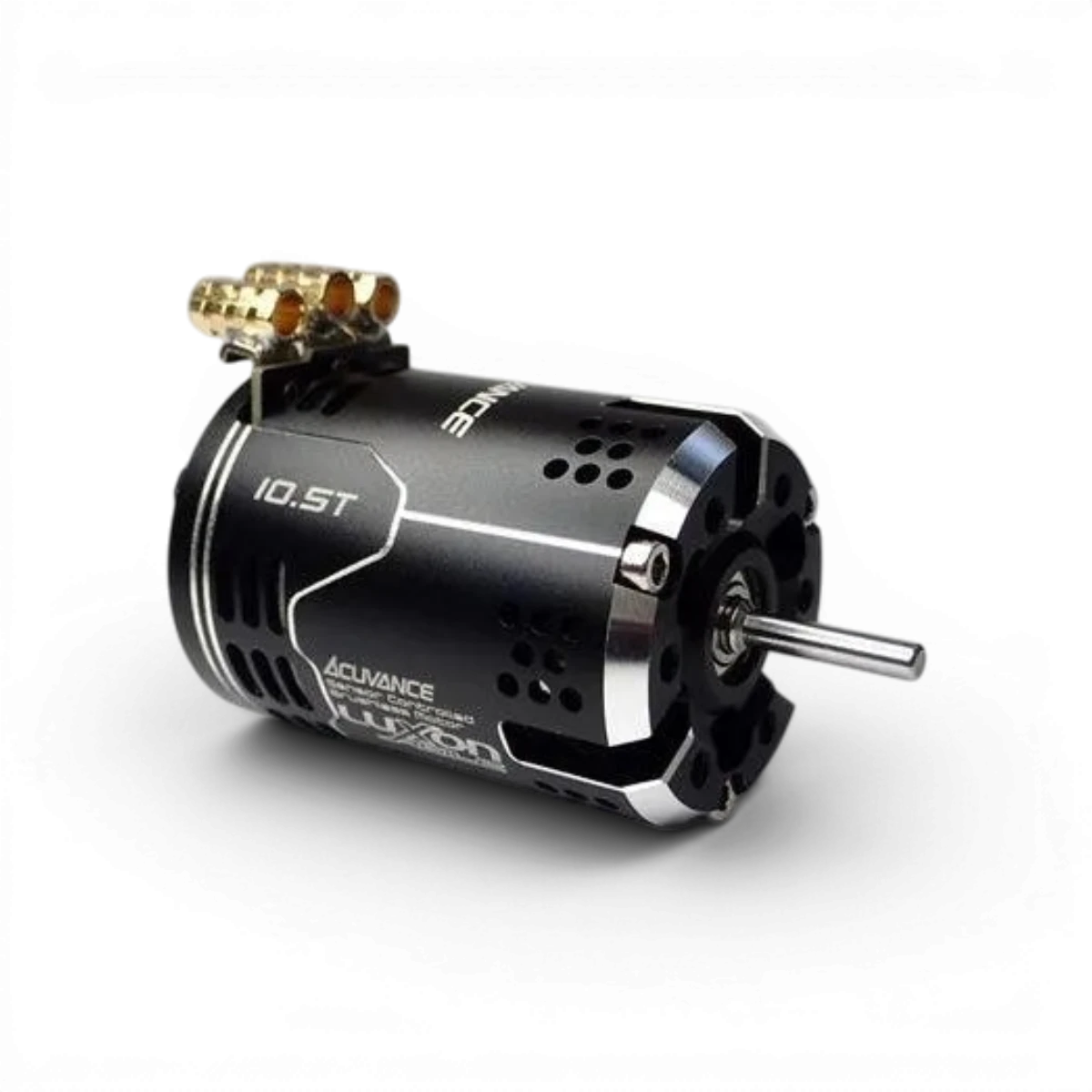 Moteur électronique Luxon AGILE 11,5T de la marque Acuvance, vue en gros plan, avec détails du rotor et connecteurs.